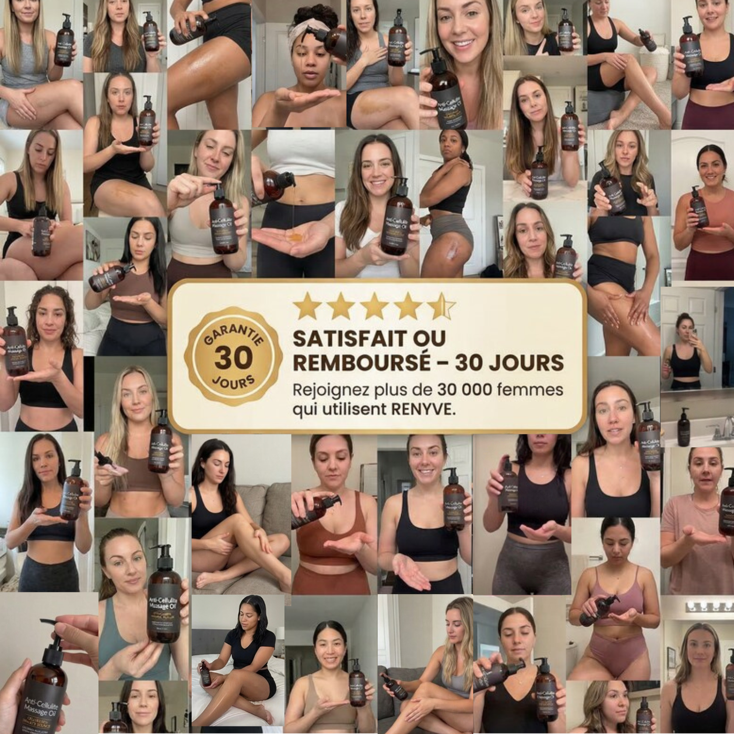 Huile Anti-Cellulite Raffermissante 240ml | 12 Actifs | RENYVE