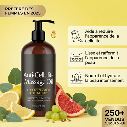 Huile Anti-Cellulite Raffermissante 240ml | 12 Actifs | RENYVE